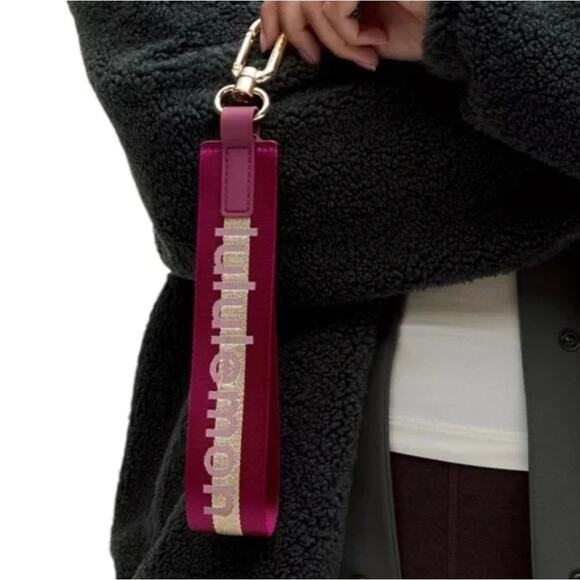 NWT Lululemon Never Lost Keychain Deep Luxe/Bone/Gold - Picture 2 of 4
